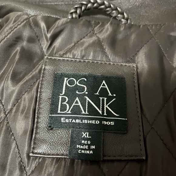 Men’s Jos A Bank brown leather jacket size XL. - Picture 3 of 4